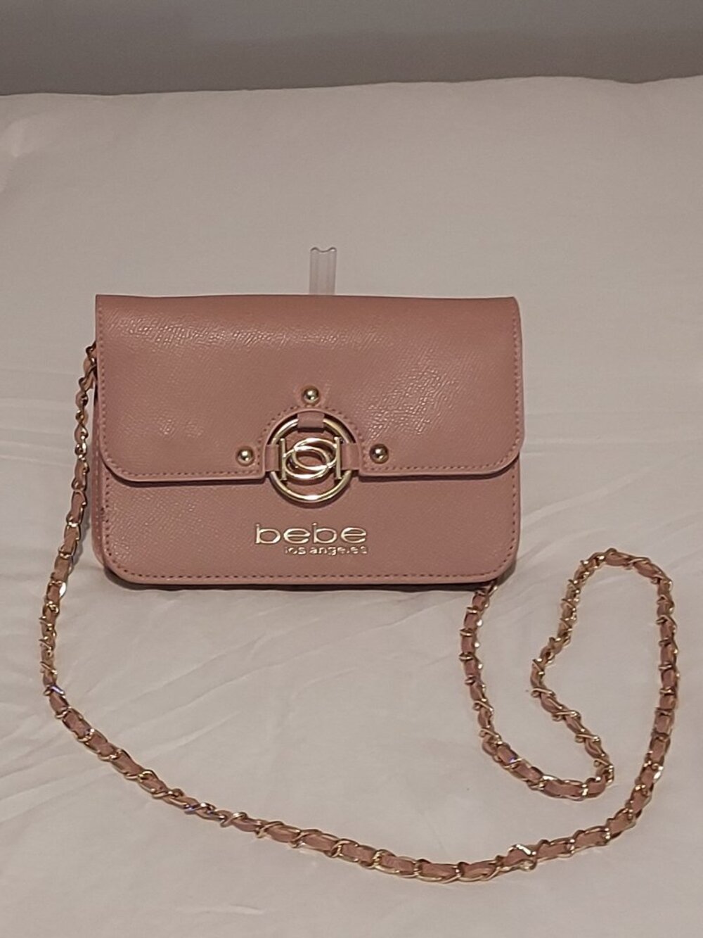 Bebe Los Angeles Pink Chain Strap Crossbody Bag